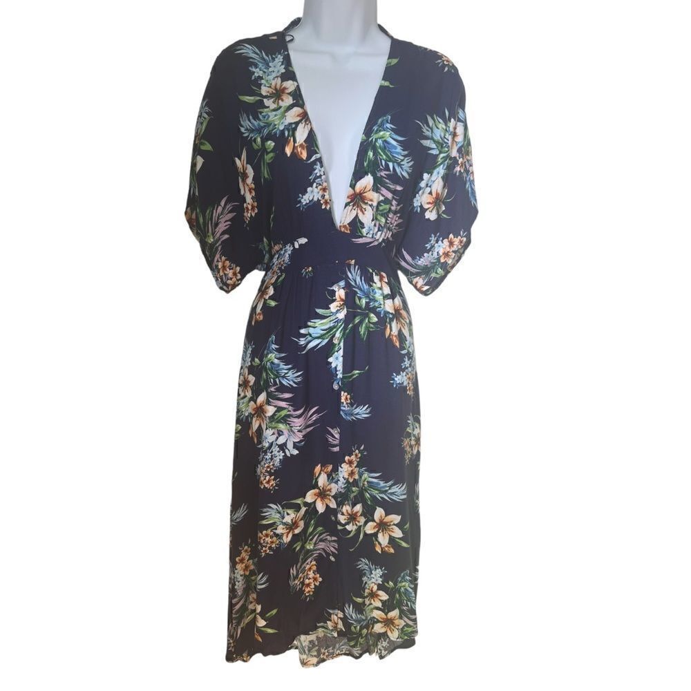 NWT Lovestitch Women’s Midi Floral 100% Rayon Summer Bohemian Dress sz M